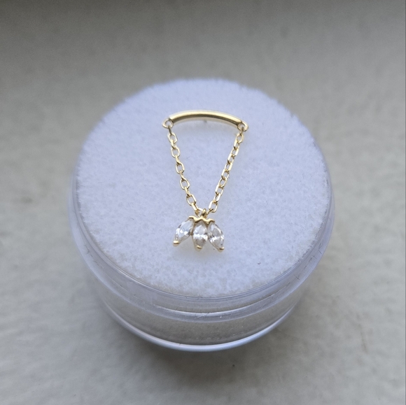 sun piercer Jewelry - 14k yellow gold single threadless end
